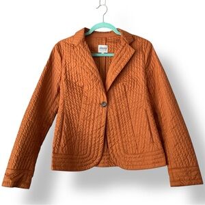 Armani Collezioni Women’s Orange Quilted One Button Jacket Size 8 Old Money EUC